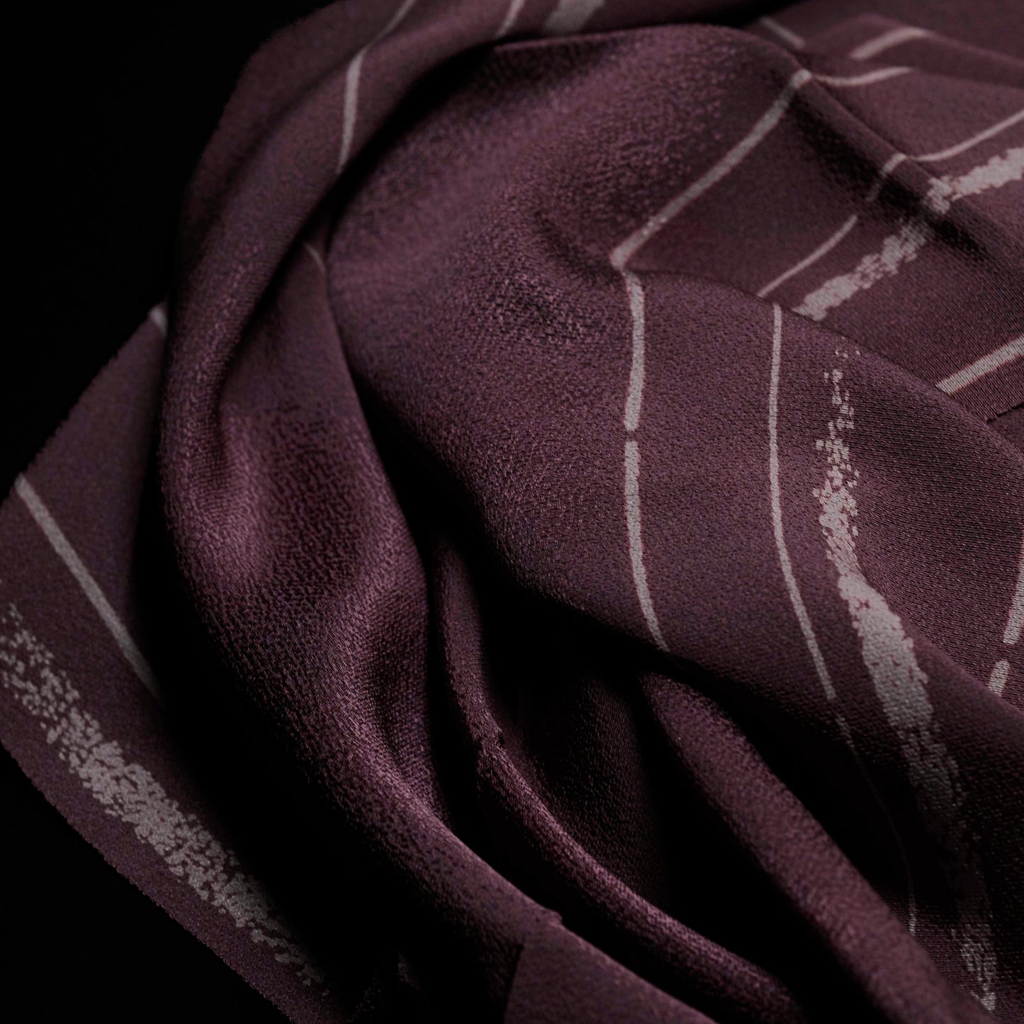 Kimono Silk Scarf - Plum Textured Silk
