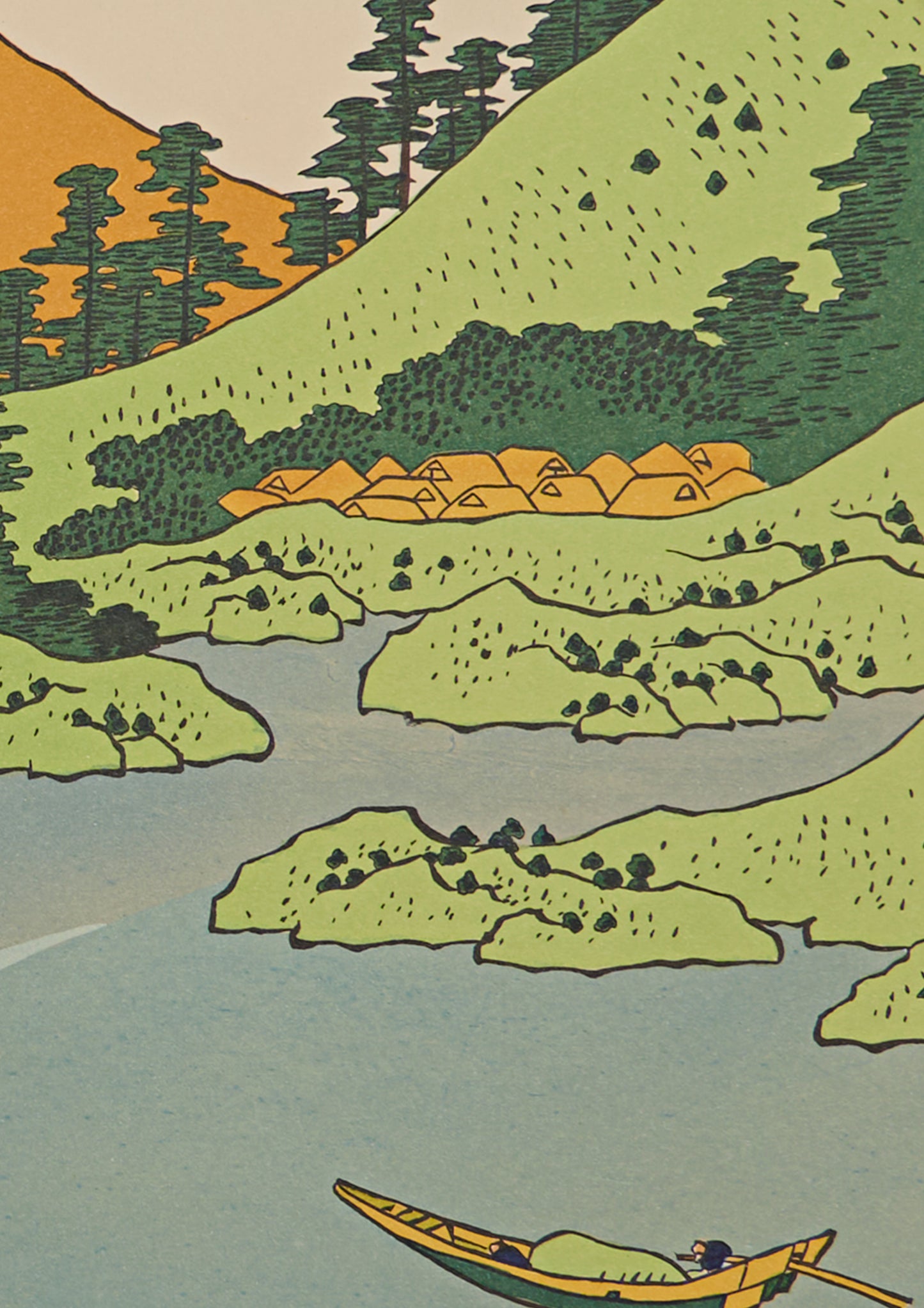 "Mount Fuji reflects in Lake Kawaguchi, seen from the Misaka Pass in Kai Province" from 36 views of Mt.Fuji series by Hokusai