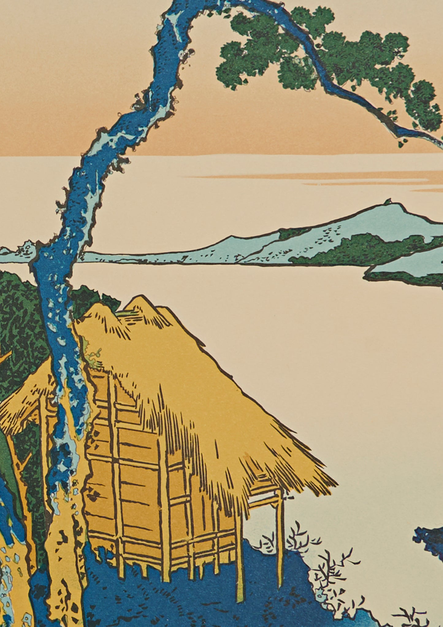 "A View of Mount Fuji Across Lake Suwa in Shinano Province" from 36 views of Mt.Fuji series by Hokusai