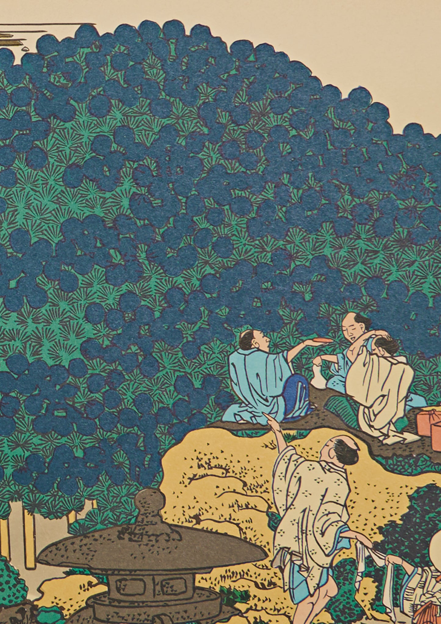 "The Cushion Pine at Aoyama" from 36 views of Mt.Fuji series by Hokusai