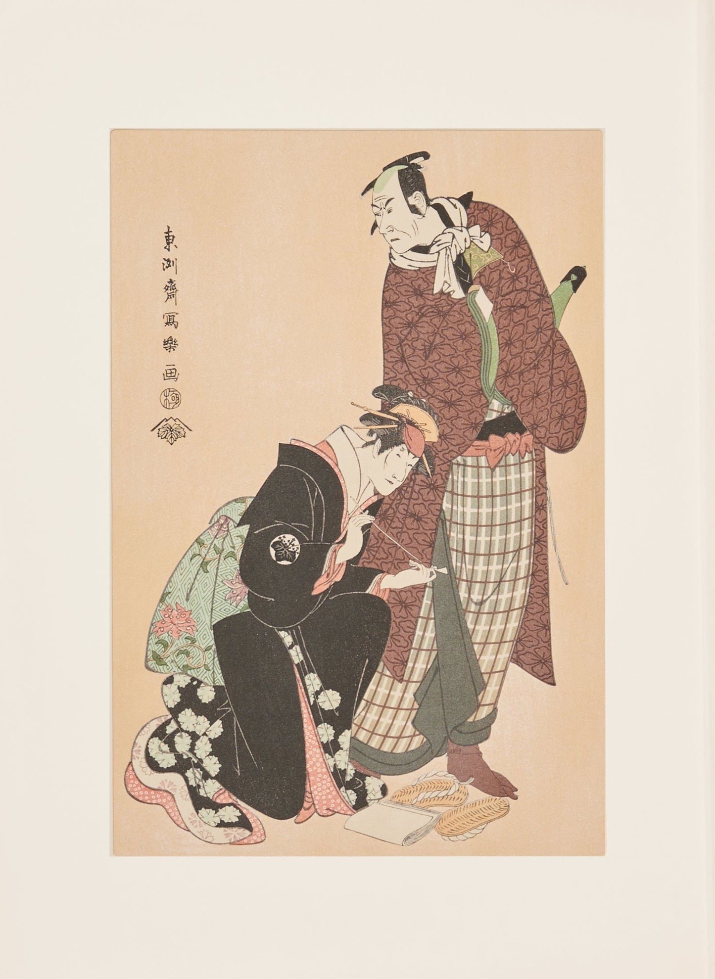 "Matsumoto Kōshiro Ⅳ as Ninokuchimura Magoemon and Nakayama Tomisaburō as the Courtesan Umekawa" by Sharaku(1794-1795)