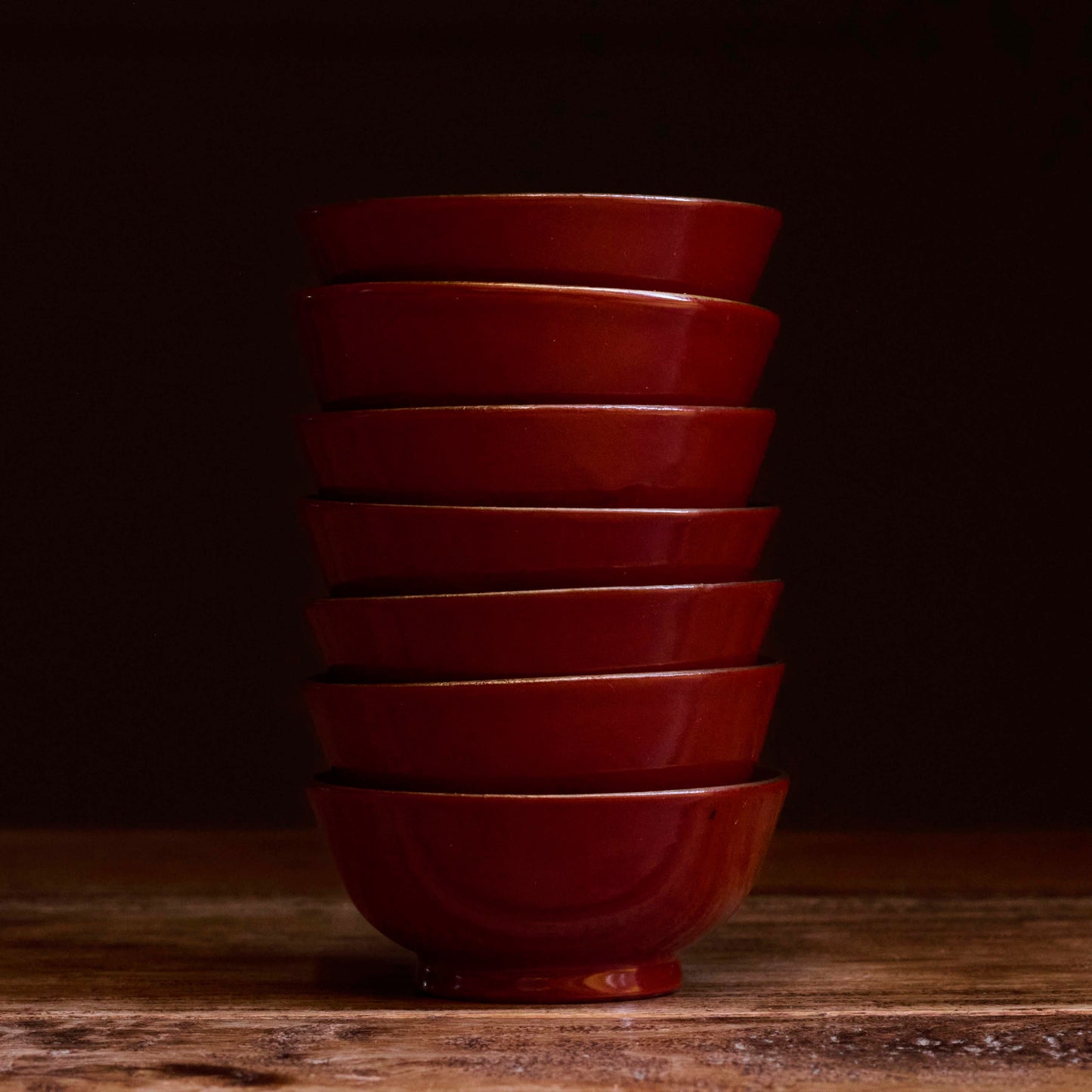 Vintage Japanese Lacquer Cups　Hand-Painted Bijin-ga, Set of 7 (Showa Era)