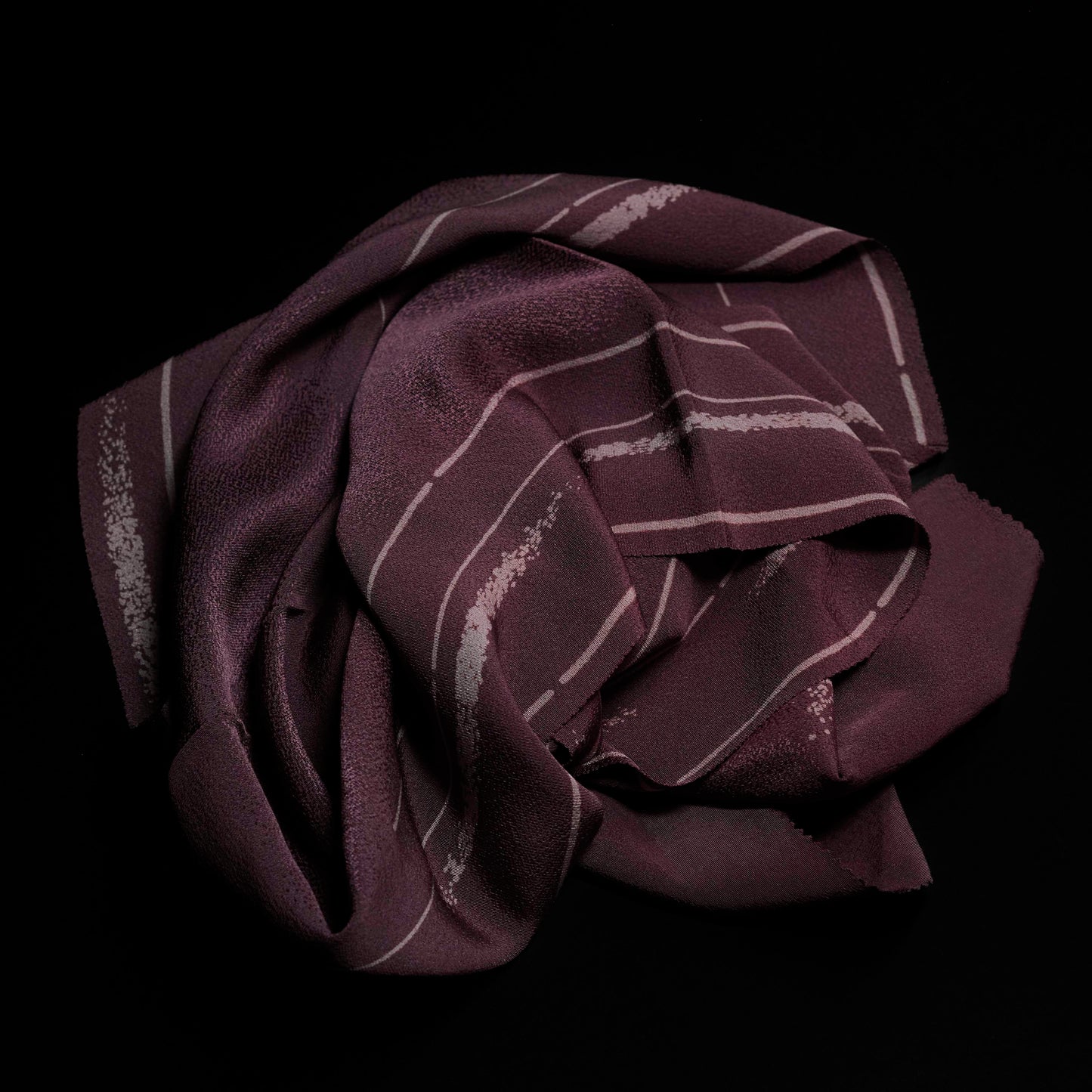 Kimono Silk Scarf  - Plum Textured Silk