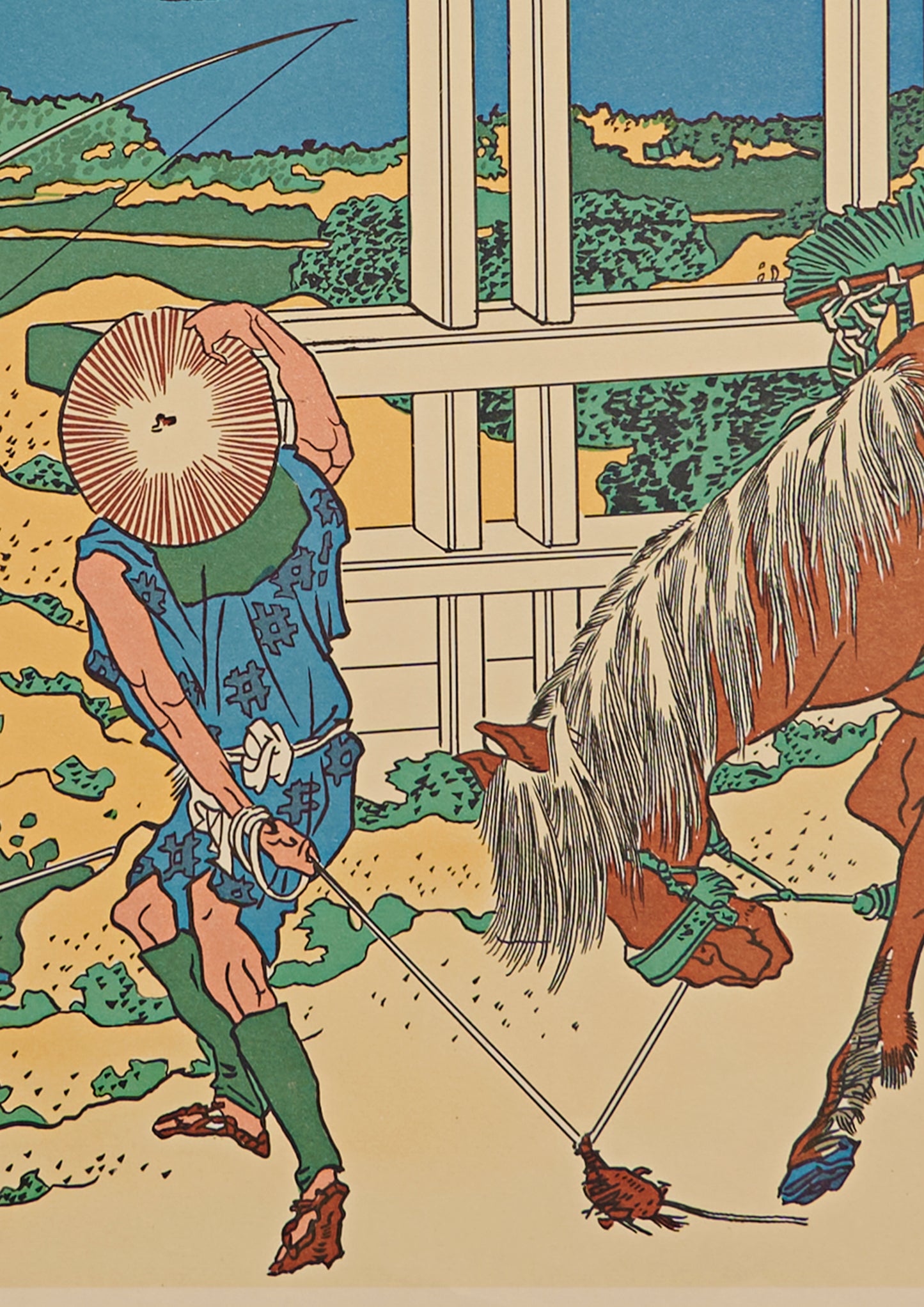 "Senju in Musashi Province" from 36 views of Mt.Fuji series by Hokusai