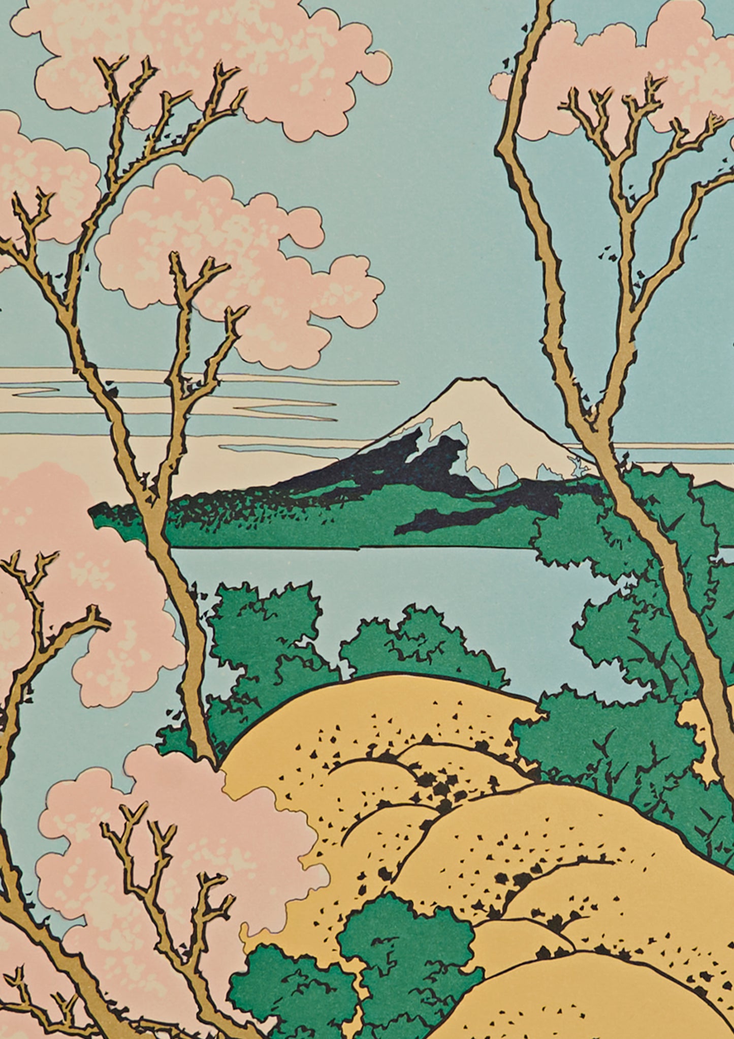 "Gotenyama hill, Shinagawa on the Tokaido" from 36 views of Mt.Fuji series by Hokusai
