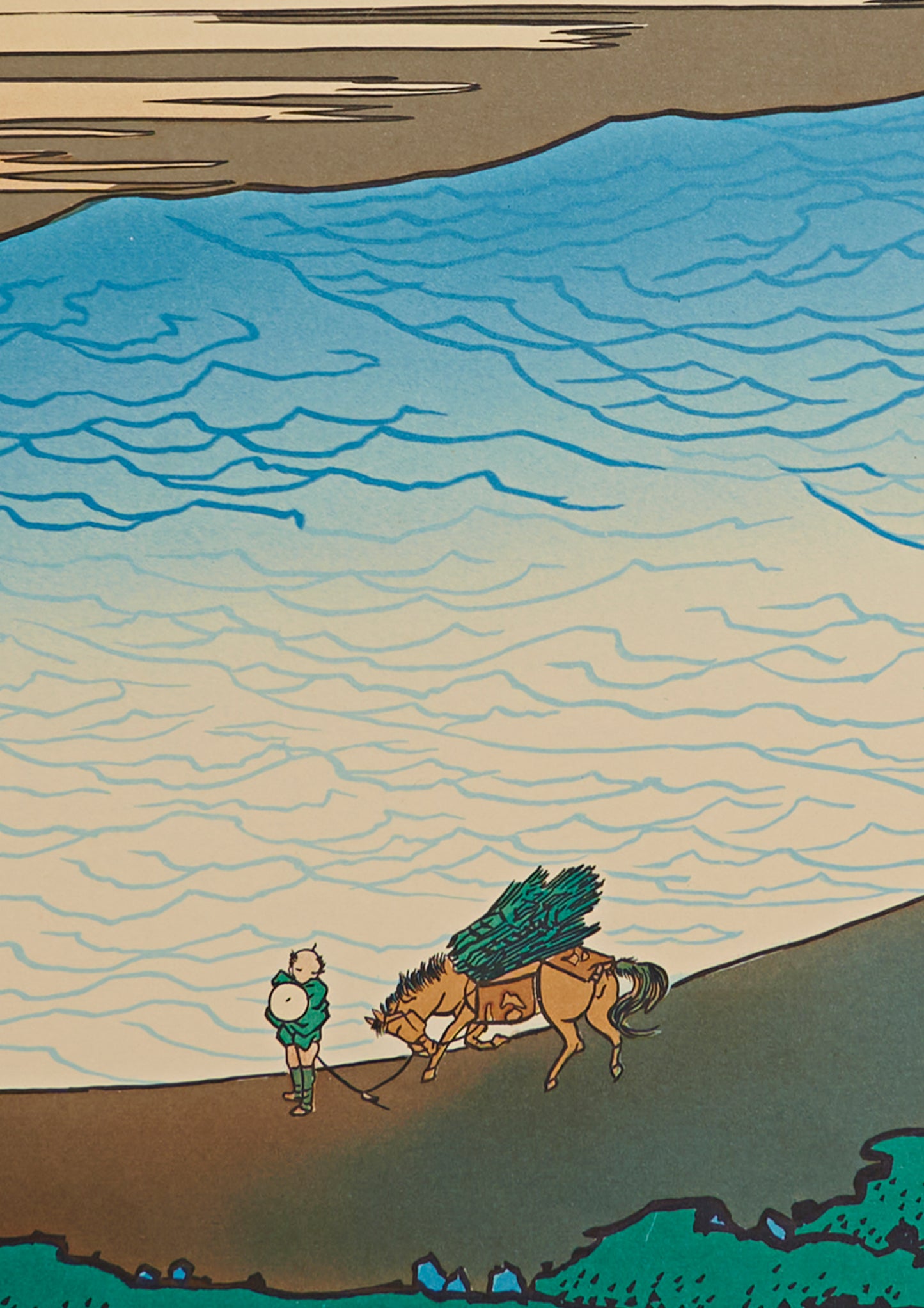 "Tama River in Musashi Province" from 36 views of Mt.Fuji series by Hokusai