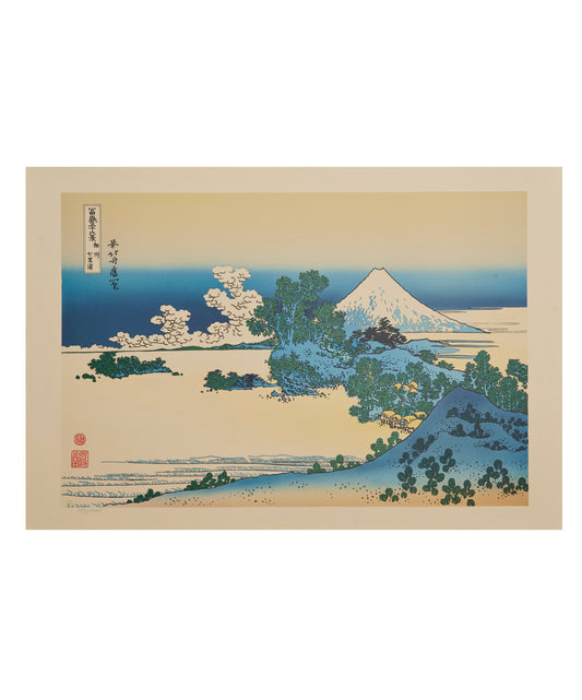 "Shichiri beach in Sagami Province" from 36 views of Mt.Fuji series by Hokusai