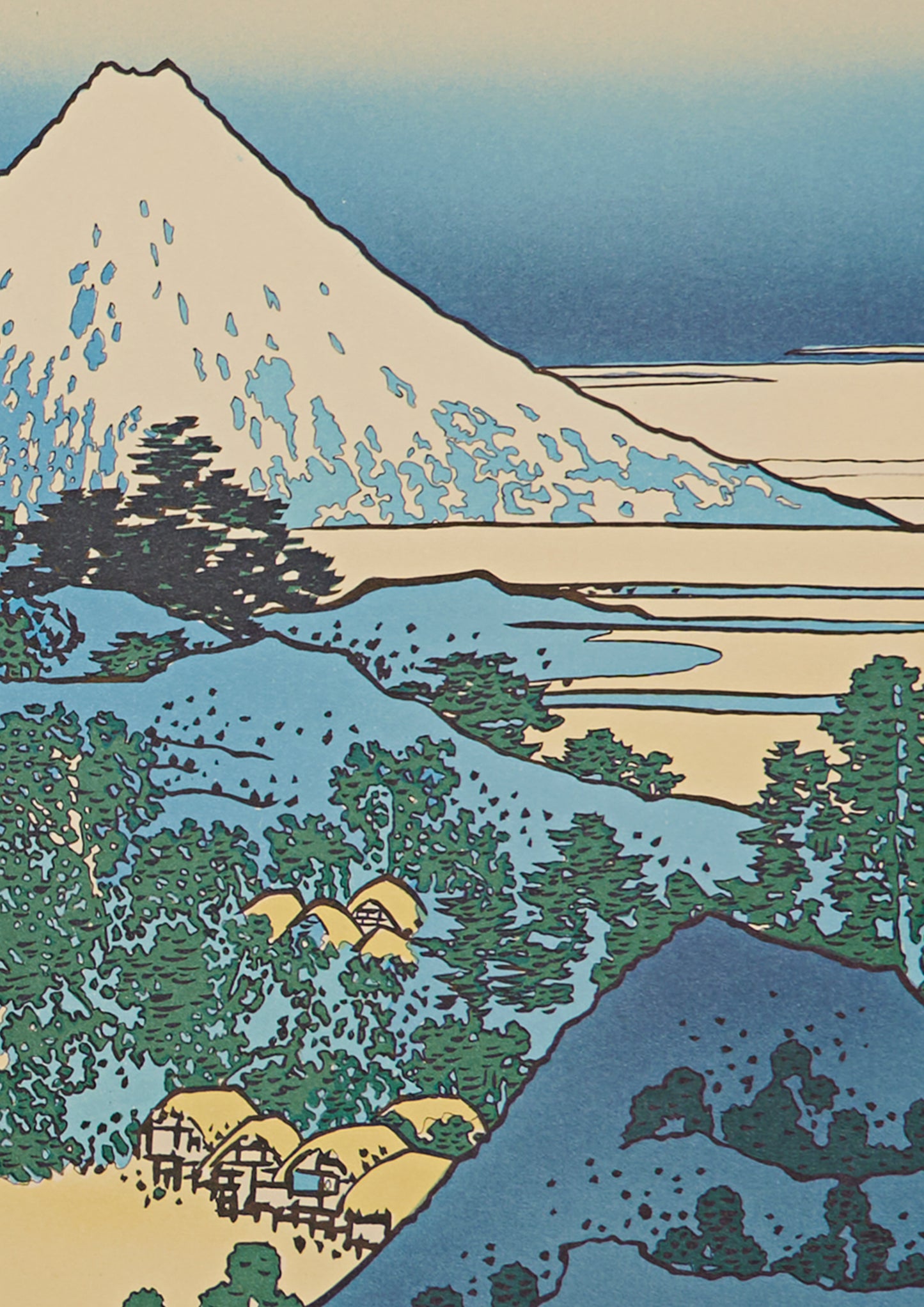 "Shichiri beach in Sagami Province" from 36 views of Mt.Fuji series by Hokusai