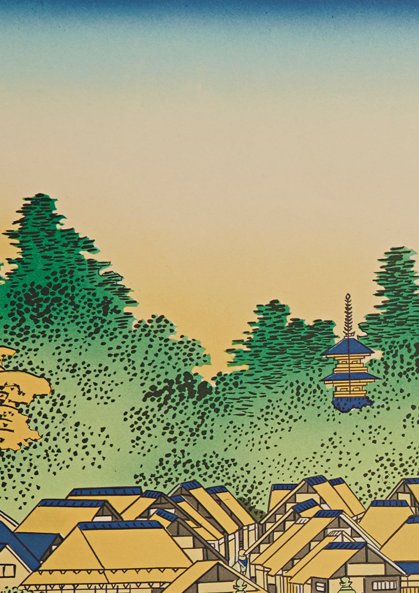 "Enoshima in Sagami Province" from 36 views of Mt.Fuji series by Hokusai