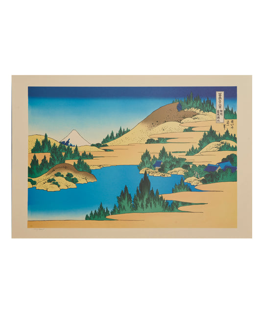 "The Lake of Hakone in Sagami Province" from 36 views of Mt.Fuji series by Hokusai