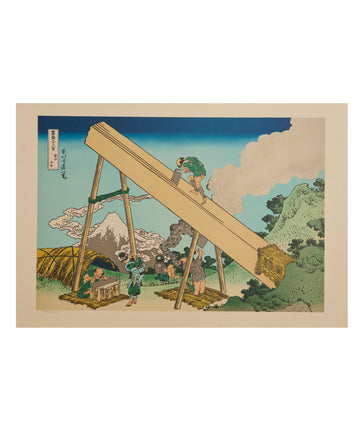 Mount Fuji Seen Through the Timber Frame