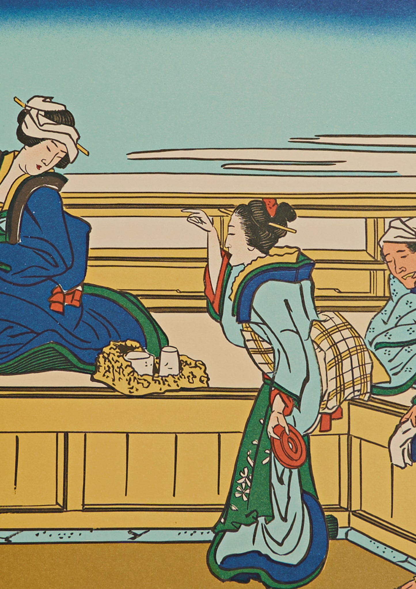 "Yoshida at Tōkaidō Road" from 36 views of Mt.Fuji series by Hokusai