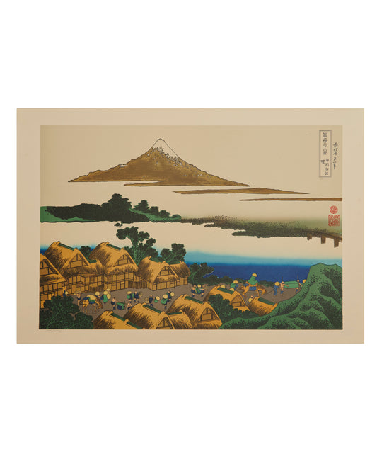 "Dawn at Isawa in Kai Province" from 36 views of Mt.Fuji series by Hokusai