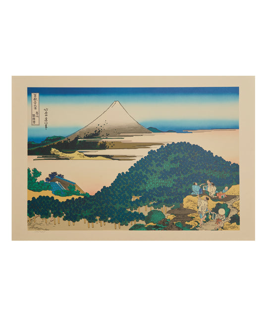 "The Cushion Pine at Aoyama" from 36 views of Mt.Fuji series by Hokusai