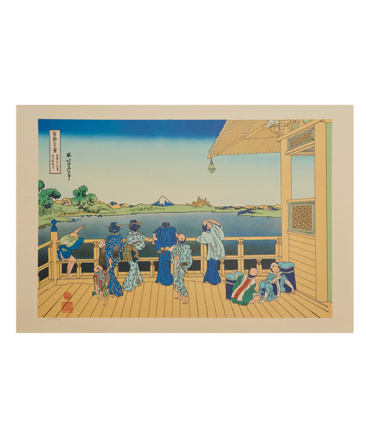 "Sazai hall Temple of Five Hundred Rakan" from 36 views of Mt.Fuji series by Hokusai