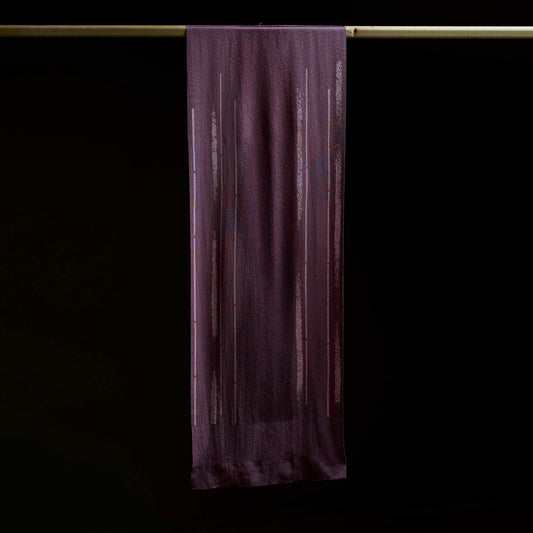 Kimono Silk Scarf  - Plum Textured Silk