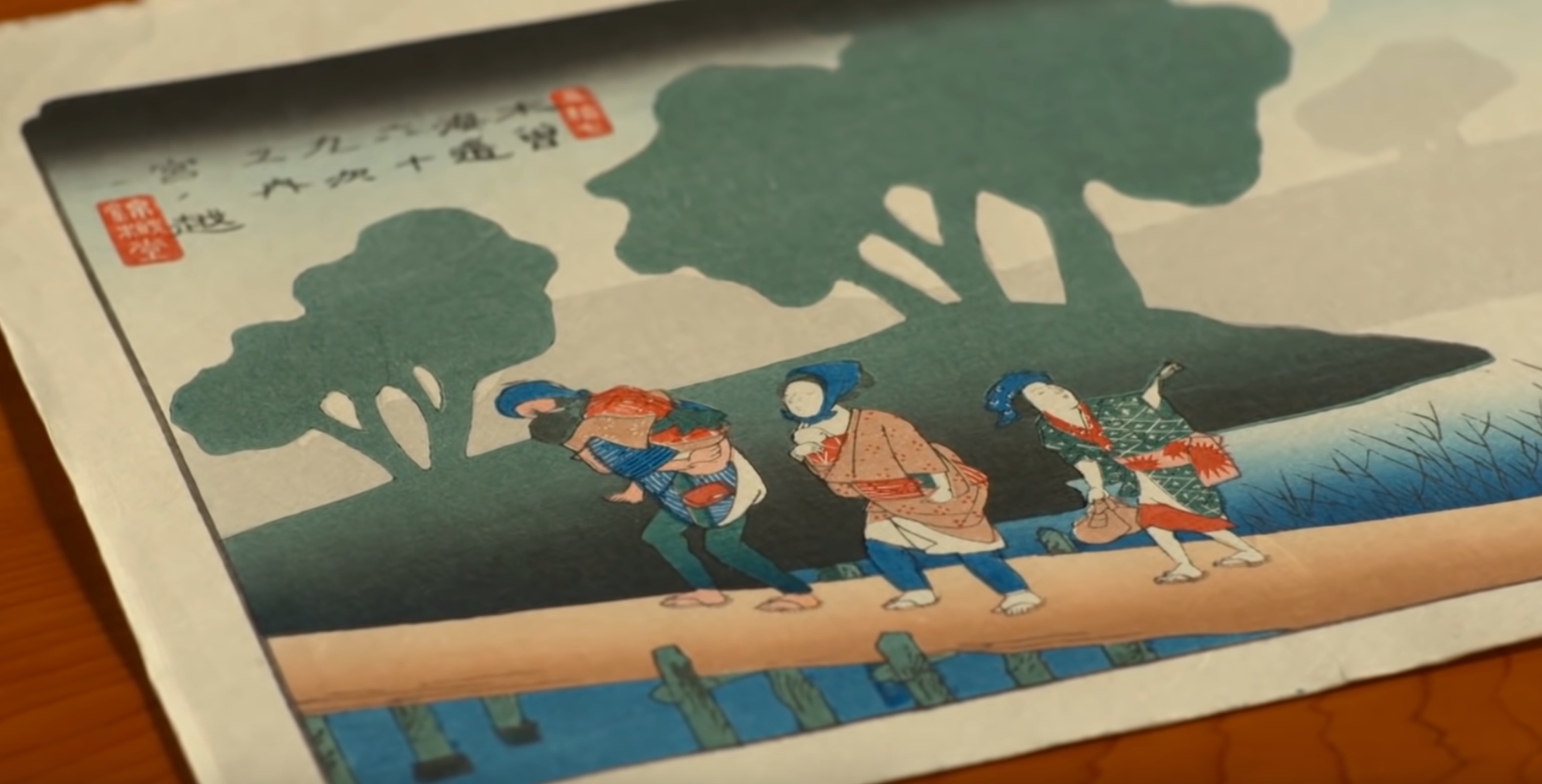 Load video: ukiyoe japanese woodblock print making demonstration
