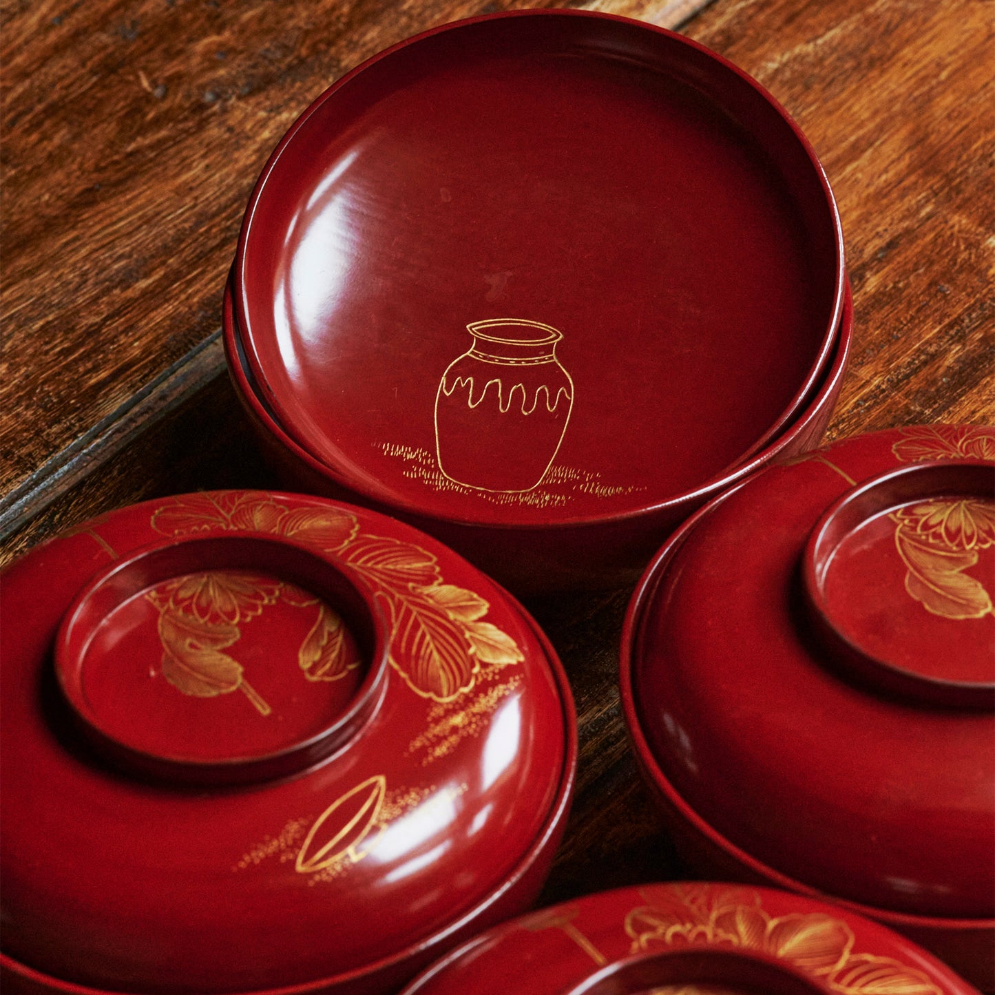 Japanese Lacquerware - Antique Japanese Wooden Soup-Bowl with Wajima-Nuri,